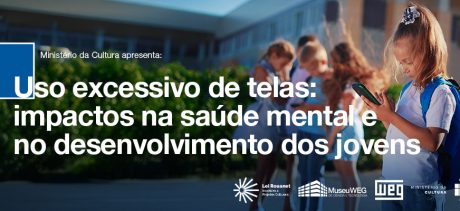 Banner com imagem de crianças mexendo no celular.