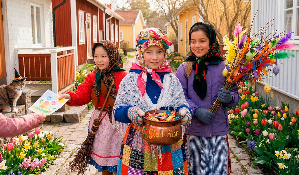 Påskkärringar, bruxas de Páscoa na Suécia.