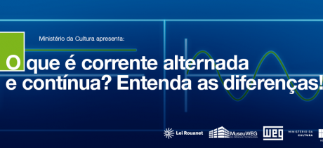 Banner com símbolo de corrente alternada e corrente contínua.