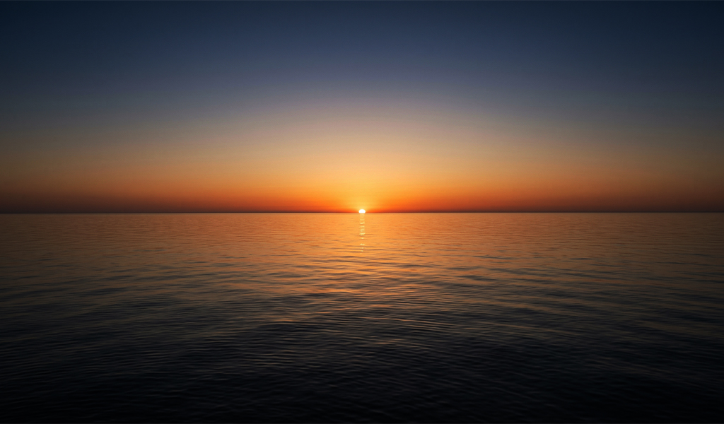 Pôr do sol horizonte oceano